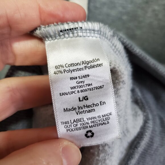 FREE ASSEMBLY Double Pocket Hoodie Sweatshirt Loose Fit Fleece Grey Womens Large - Picture 10 of 12